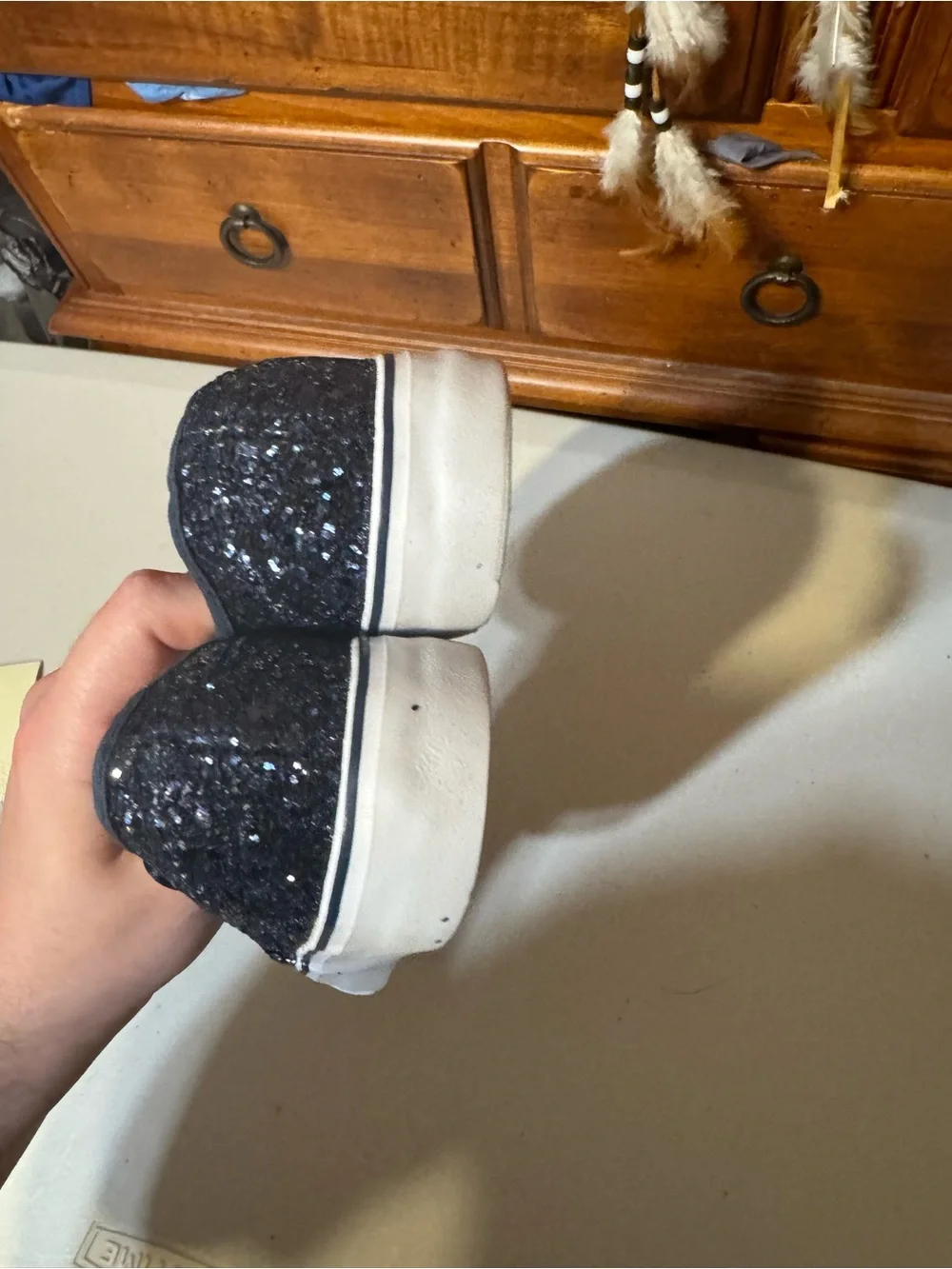 Restricted glitter shoes size 13